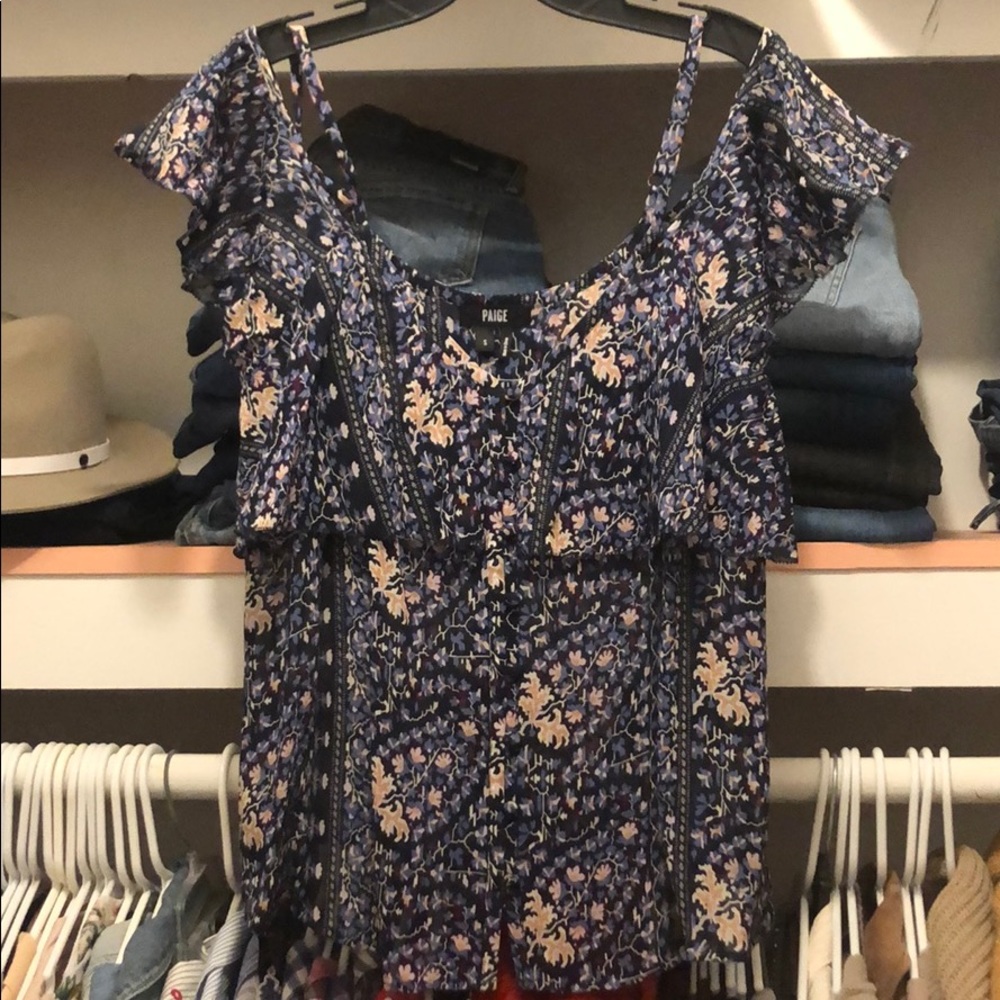 Paige off the shoulder tank.